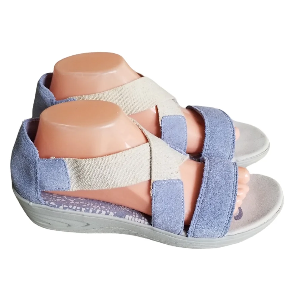Easy Spirit Explore24 Womens Size 9.5 N Blue Strappy Low Wedge Sandals ESMATILDE_2